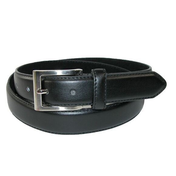 CTM Men's Big & Tall Leather Dress Belt with Silver Buckle (Pack of 2) - Picture 2 of 4
